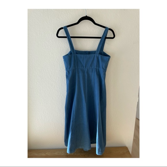 Sezane Button Front Loda Dress in Denim - Picture 2 of 4